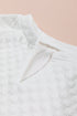 Split Neck Quilted Long Sleeve Top